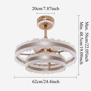 62cm gold halo fan light size chart with 20cm canopy and adjustable drop height