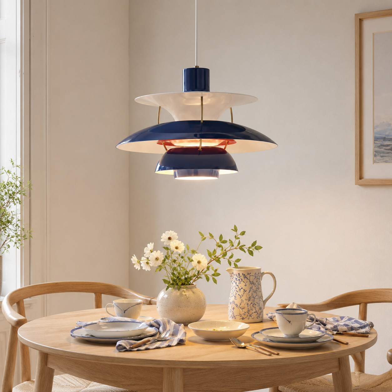Blue Modern Minimalist Pendant Light