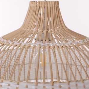 Half white handwoven rattan pendant light Style A - Lower Open Weave 细节4