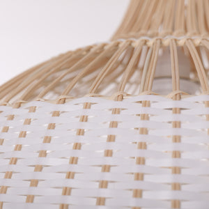 Half white handwoven rattan pendant light Style A - Lower Open Weave 细节6