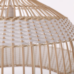 Half white handwoven rattan pendant light Style B - Open Centre Weave 细节4