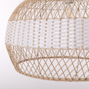 Half white handwoven rattan pendant light Style C - Upper Open Weave 细节4