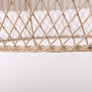 Half white handwoven rattan pendant light Style C - Upper Open Weave 细节6