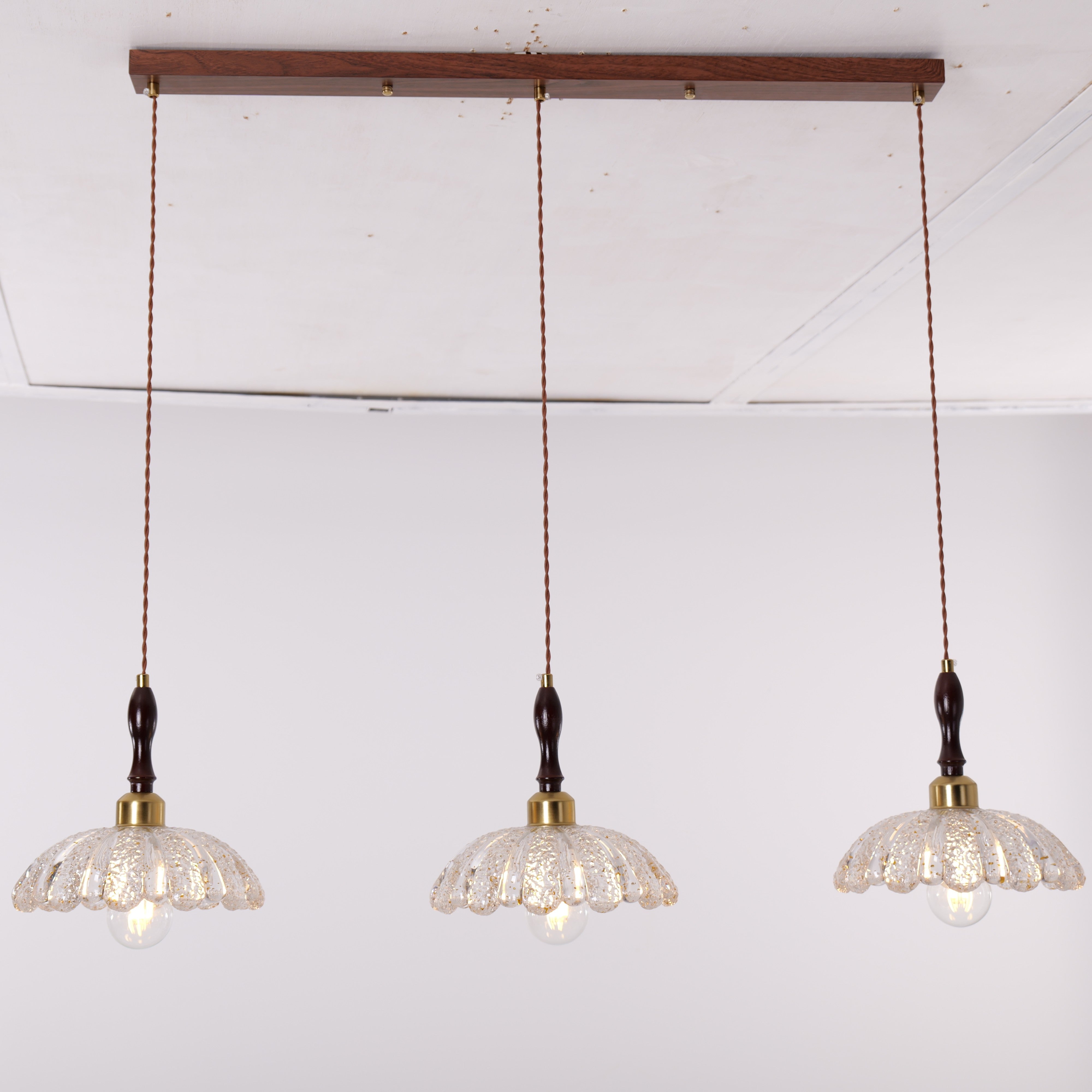 3-Light Walnut Resin Mini Pendant Light - LI460286