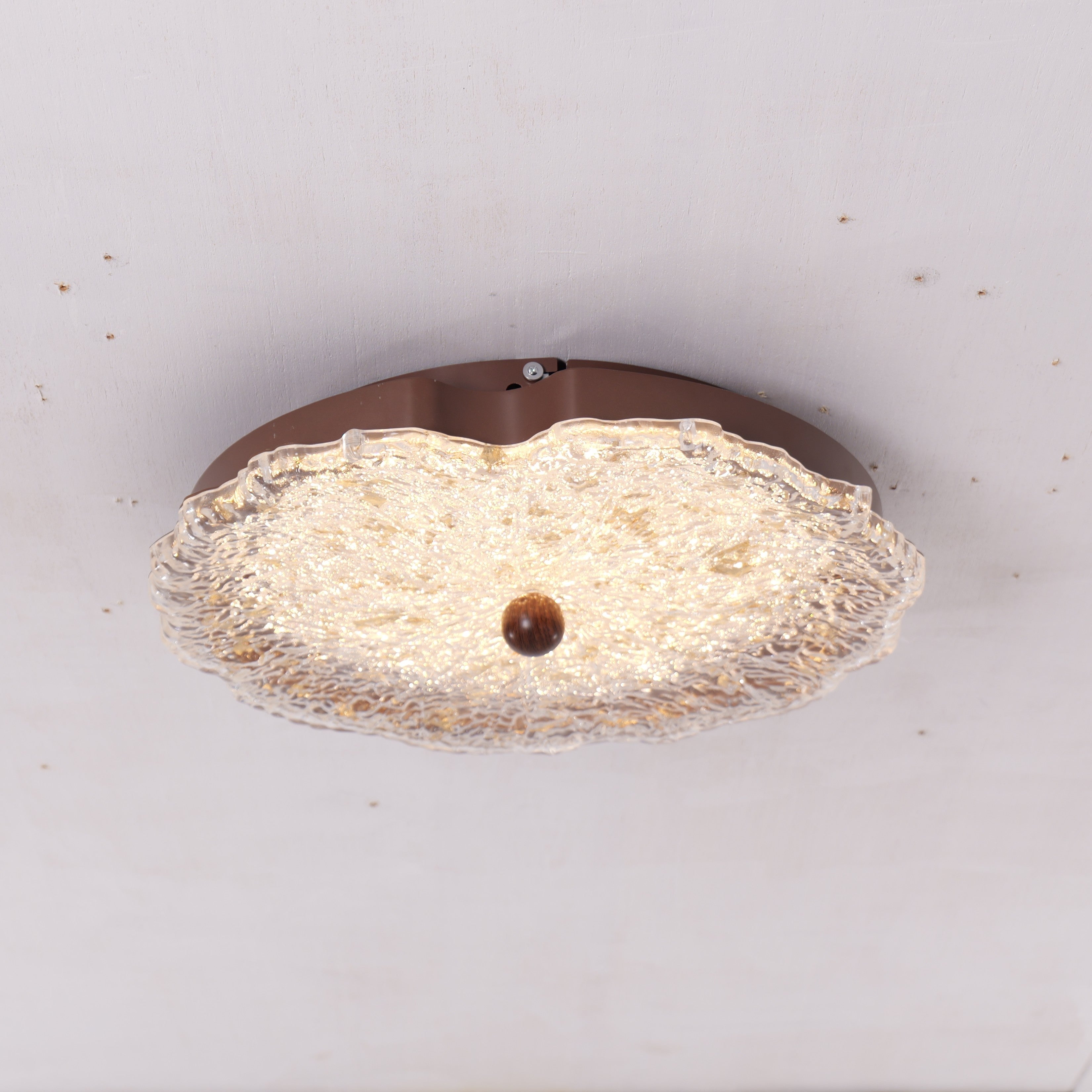 Walnut Ripple Acrylic Ceiling Light - LI460300