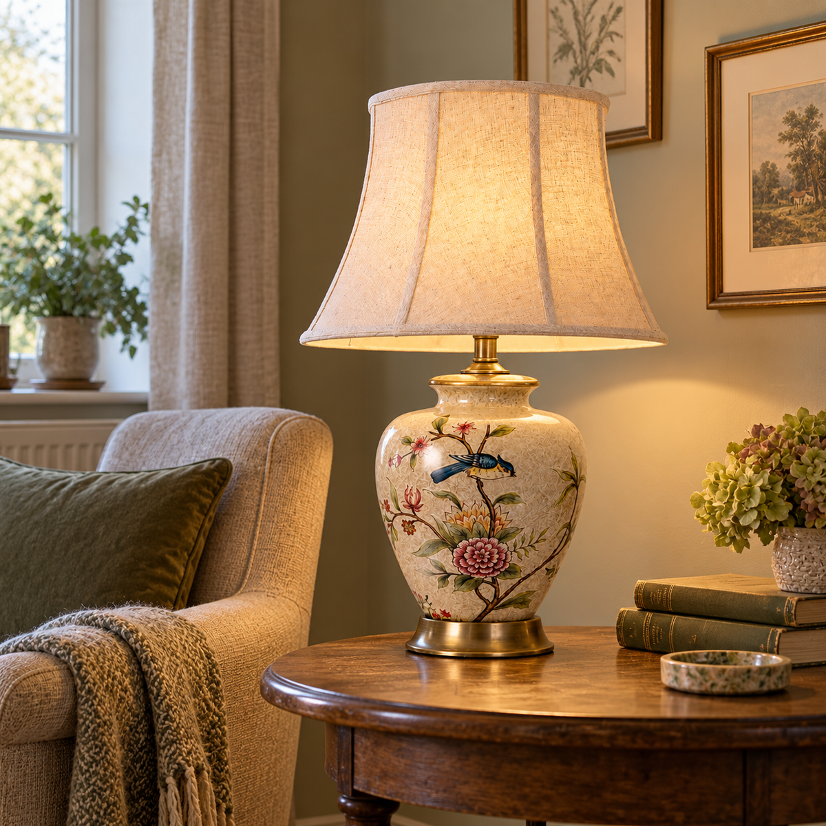 Magpie and Peony Ceramic Table Lamp - LI460314 (4).png