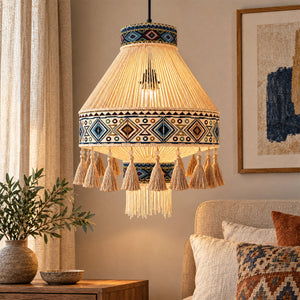Bohemian Tassel Ceiling Light with Fringe, Detachable Design, Ethnic Style - LI460330 image 8