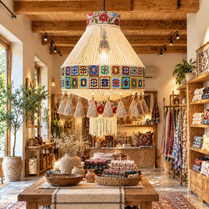 Bohemian Tassel Ceiling Light with Fringe, Detachable Design, Ethnic Style - LI460331 image 5