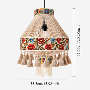 Bohemian Tassel Ceiling Light with Fringe, Detachable Design, Ethnic Style - LI460332 image 3