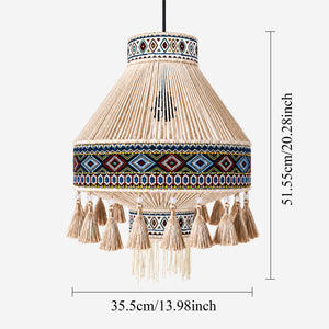 Bohemian Tassel Ceiling Light with Fringe, Detachable Design, Ethnic Style - LI460334 image 3