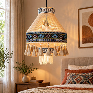 Bohemian Tassel Ceiling Light with Fringe, Detachable Design, Ethnic Style - LI460334 image 7