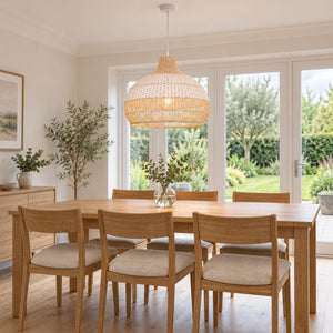 Cella-Lightsin Handwoven Rattan Pendant Light for Kitchen and Boho-Style Interiors Lightsin UK