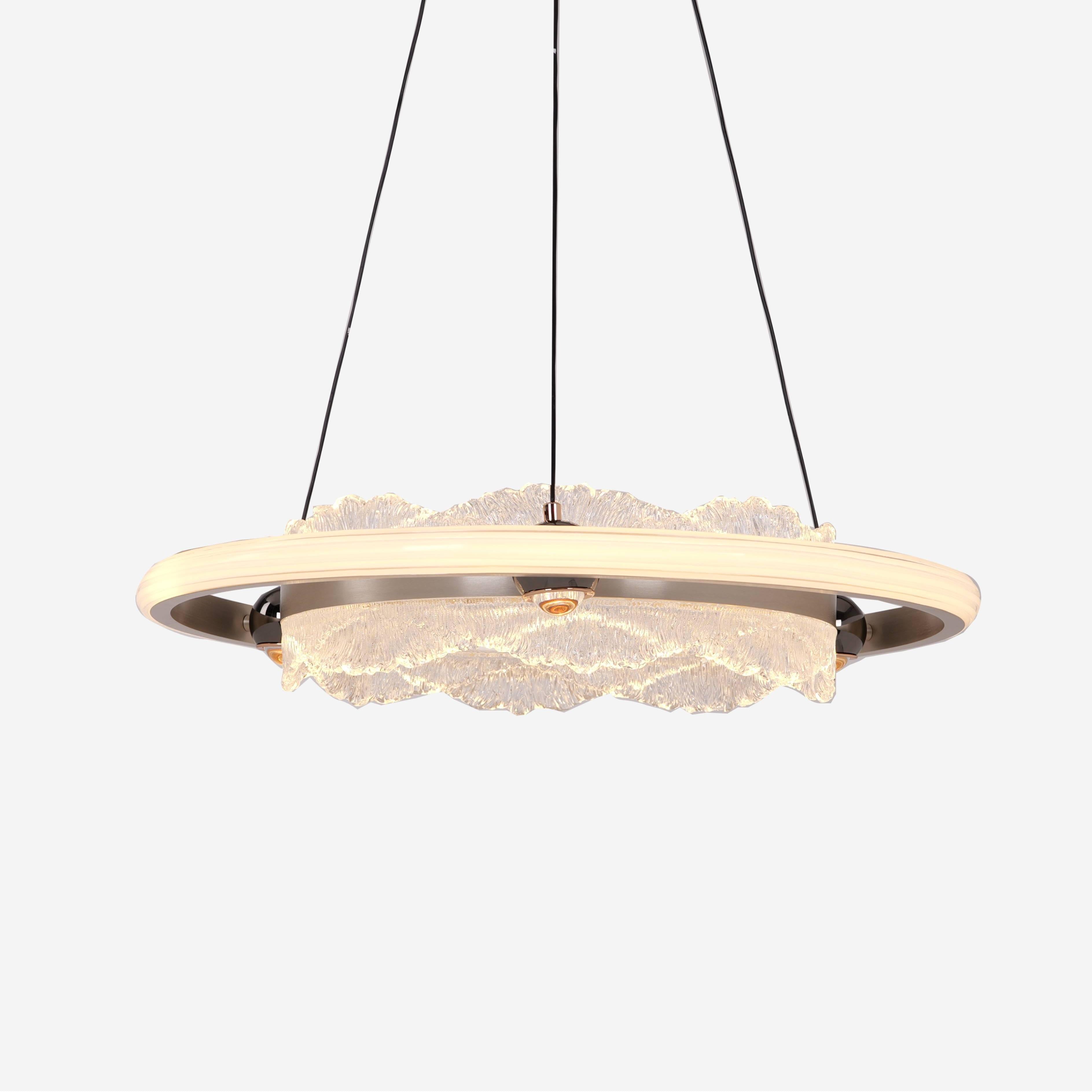 Modern Luxe Aluminum Chandelier with Sleek Acrylic Design