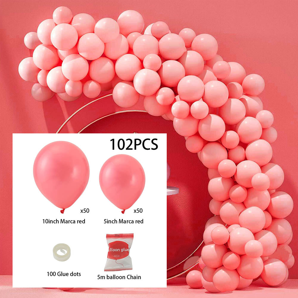 100pcs Wedding Macaron Monochrome Balloon Chain Set-Red (100% off)
