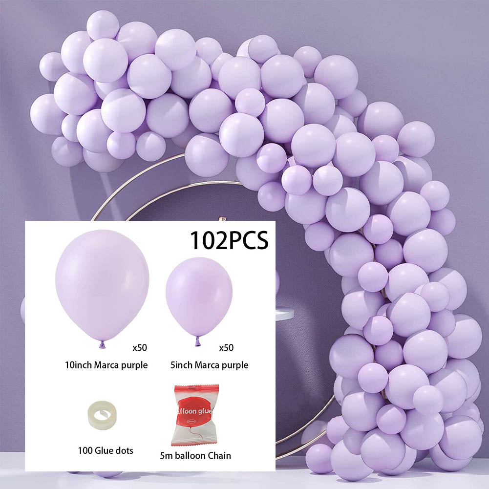 100pcs Wedding Macaron Monochrome Balloon Chain Set-Purple