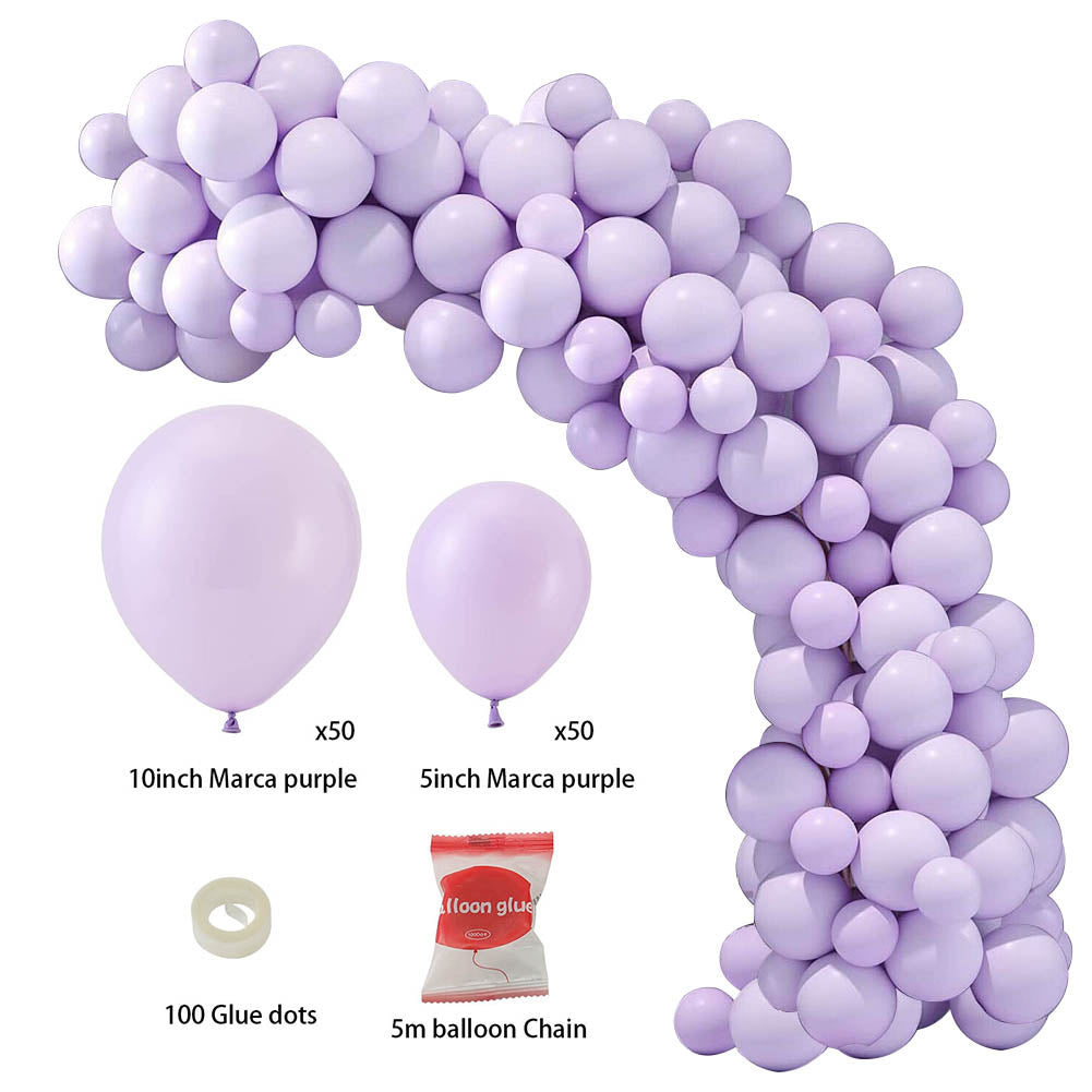 100pcs Wedding Macaron Monochrome Balloon Chain Set-Purple