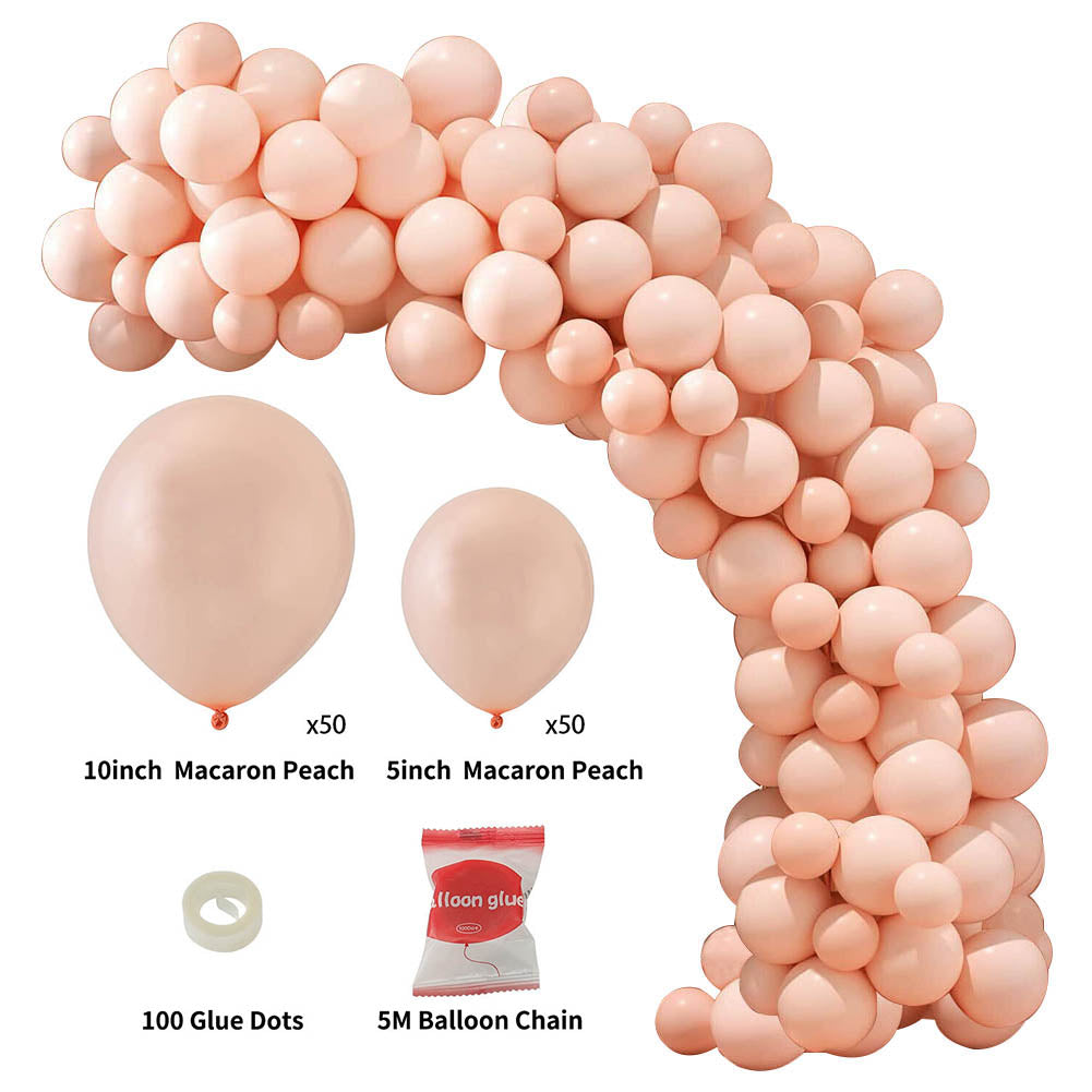 100pcs Wedding Macaron Monochrome Balloon Chain Set-Pink