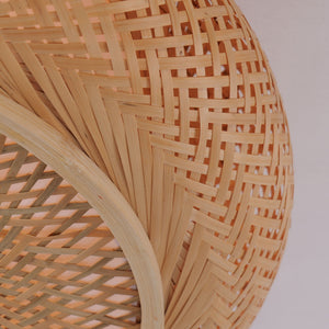 side detail of the handwoven bamboo rattan shade