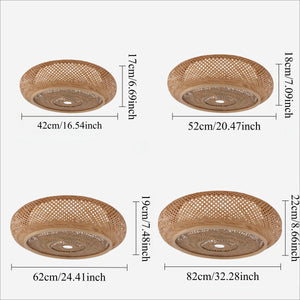 four-size bamboo rattan ceiling light chart