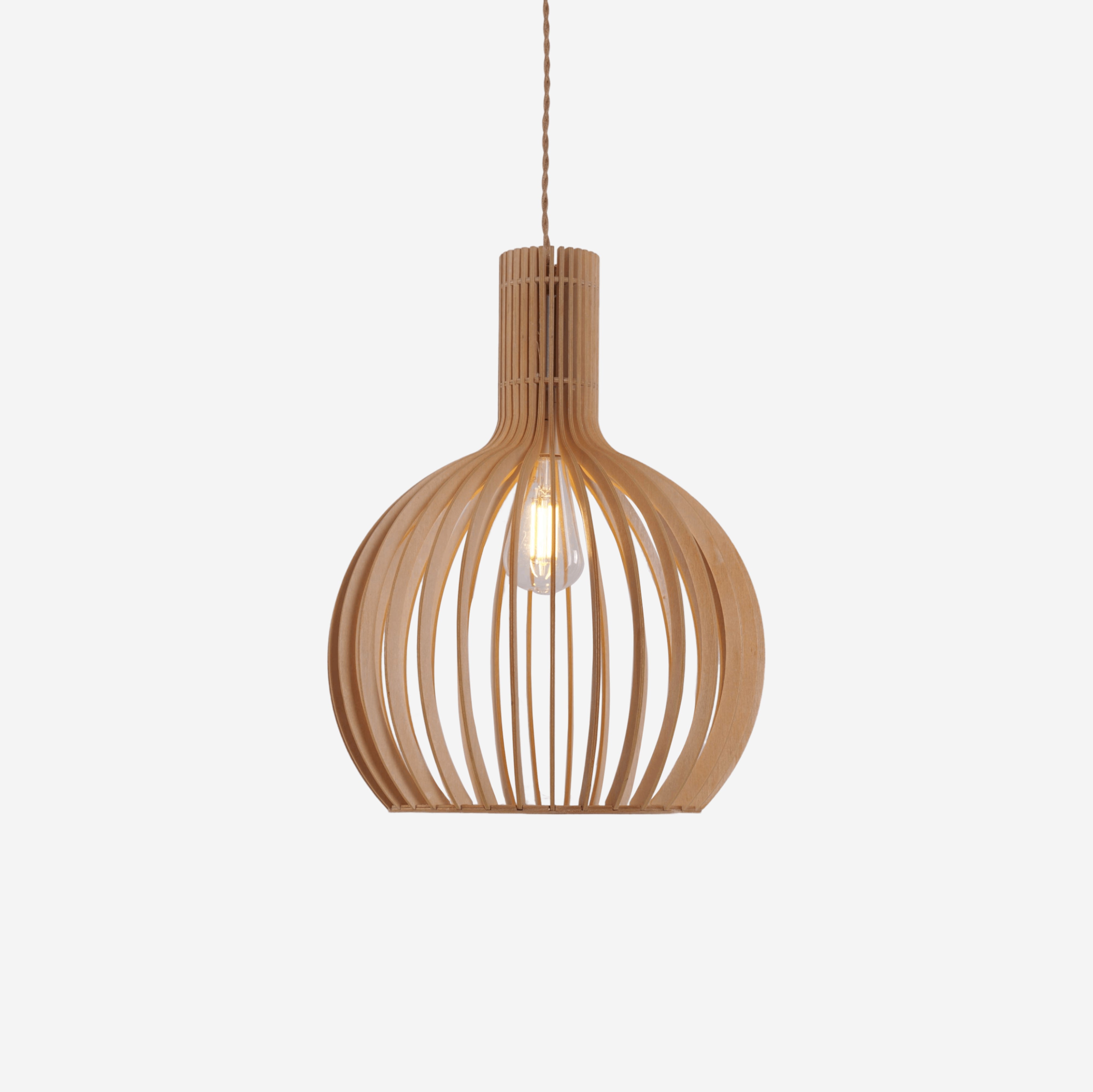 wood pendant light