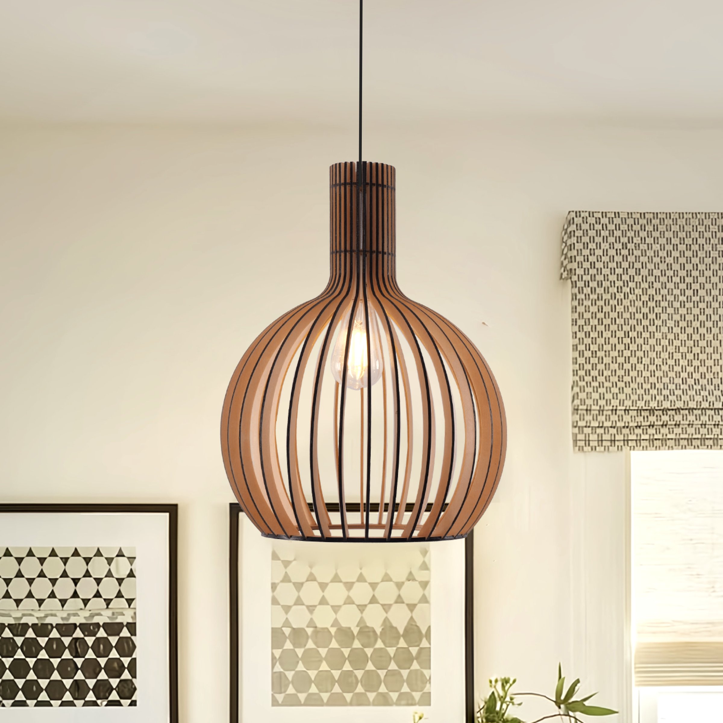 Pendant Lights for Kitchen – Tonka Scandinavian LED Wood Pendant Light