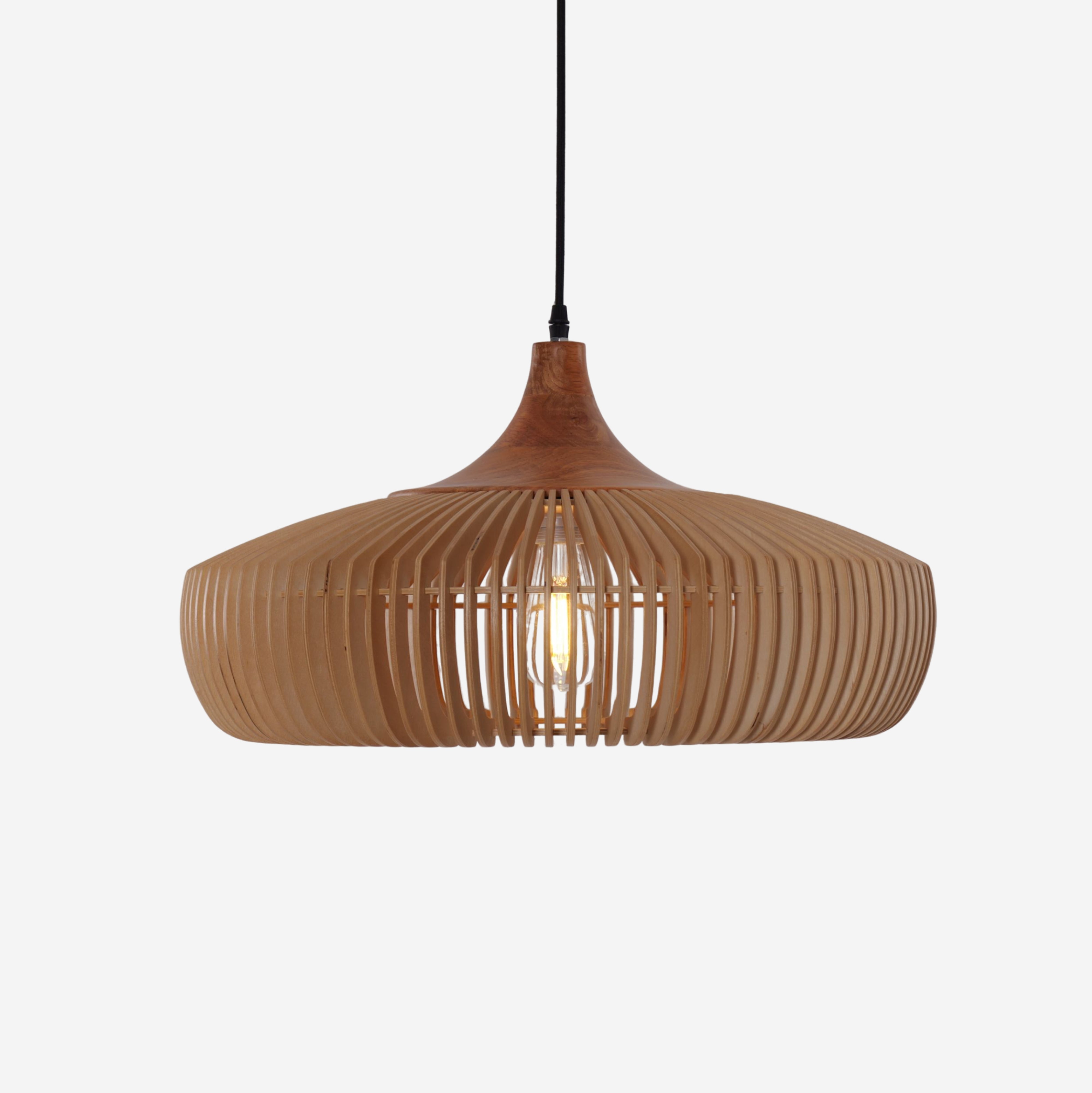 Handcrafted Wood Pendant Light for Kitchen Island and Living Room