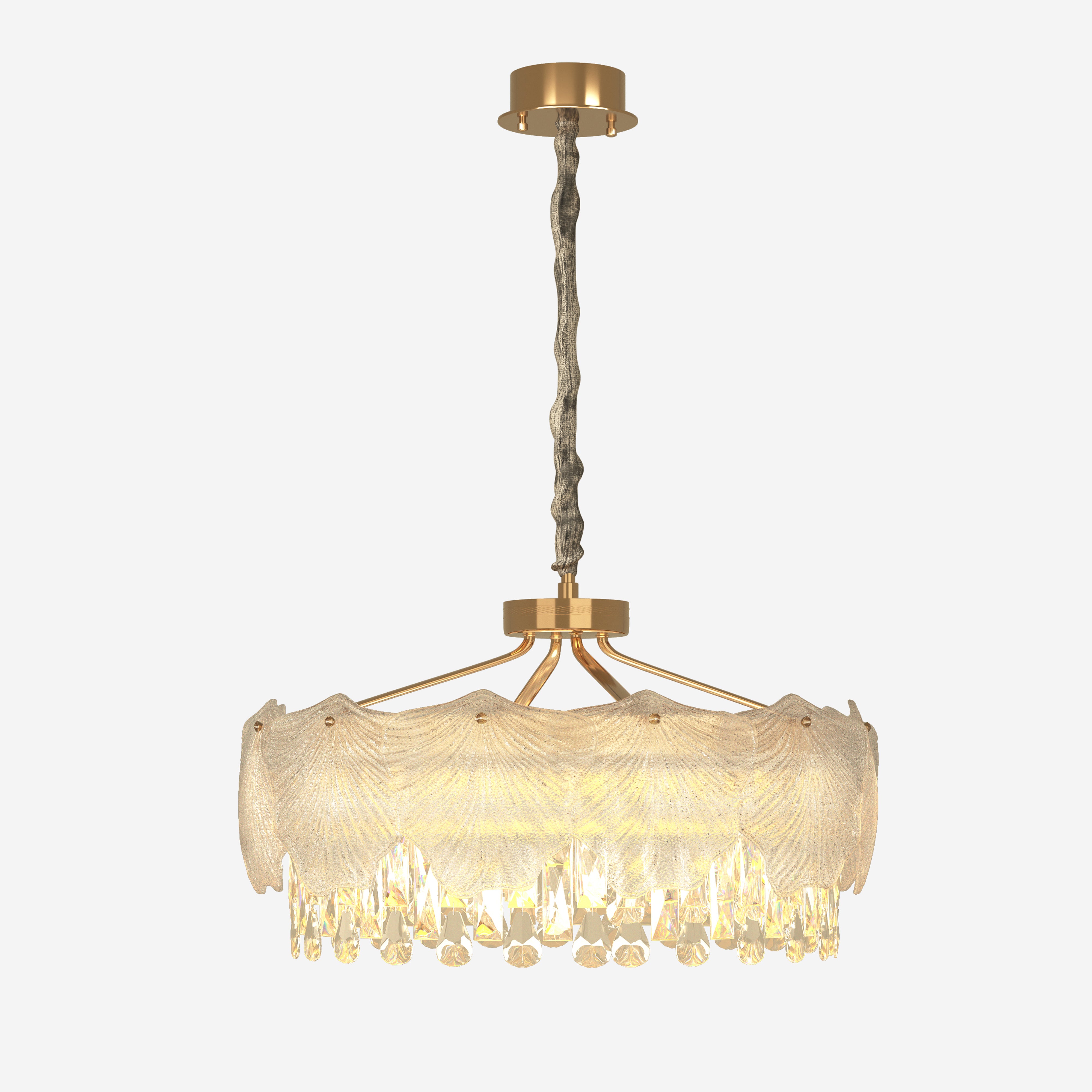 Arvia-Opulent Gold Pendant Light with Crystal Accents