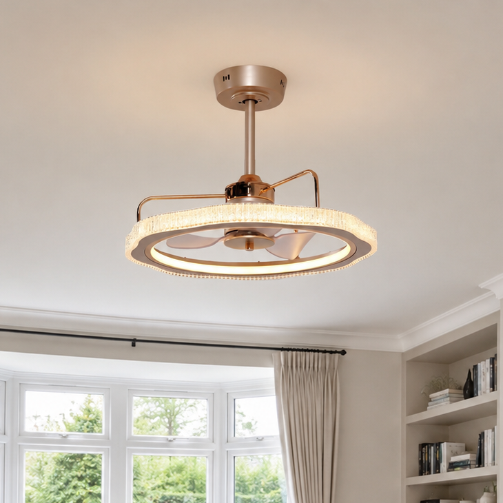 Modern Reversible 3-Blade Metal Ceiling Fan Light with Remote Control