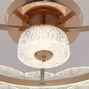 Close-up detail of Acrylic Adjustable Colour Temperature Fan Light with Remote & Timer
