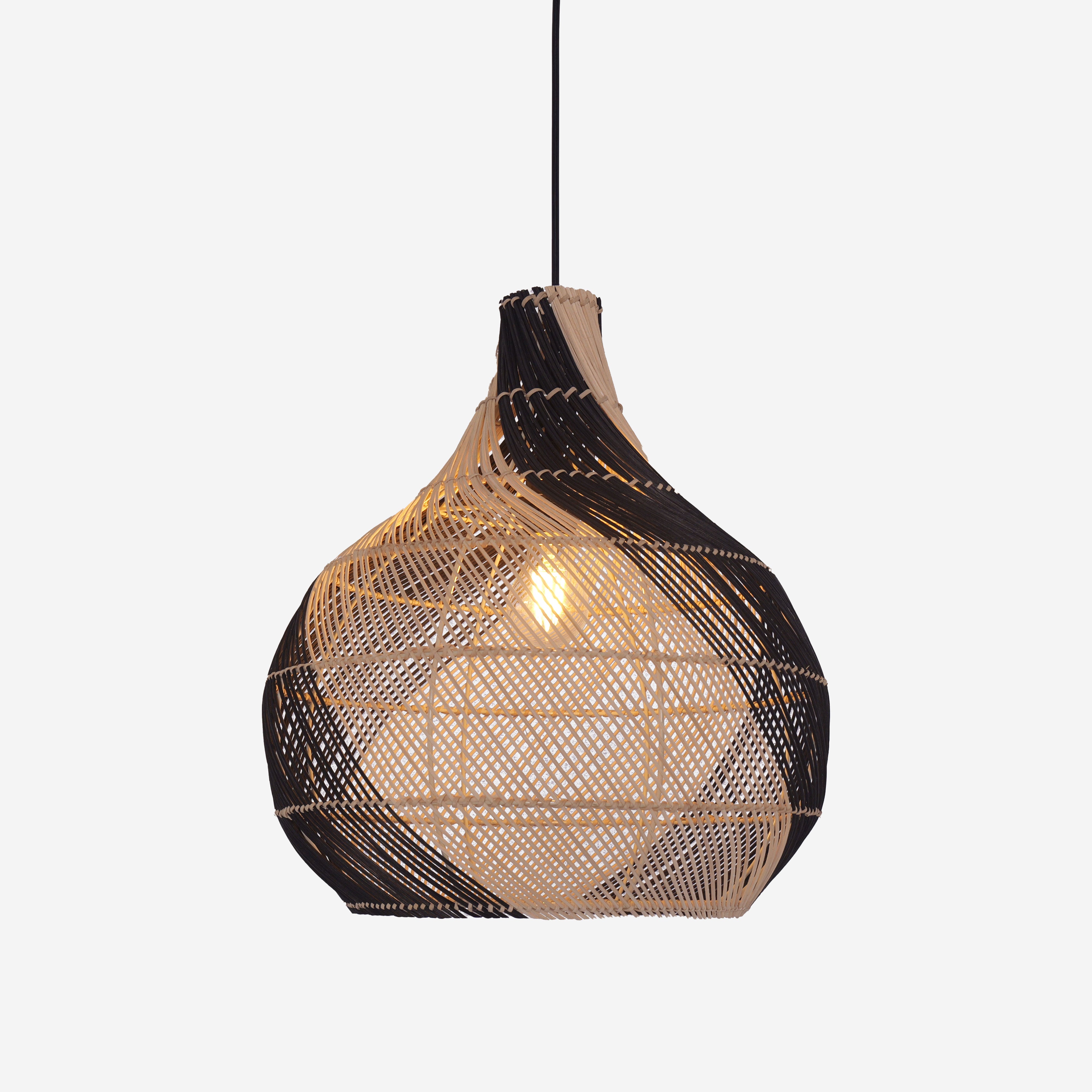 Japanese Simple Vase Shaped Handwoven Rattan Pendant Light