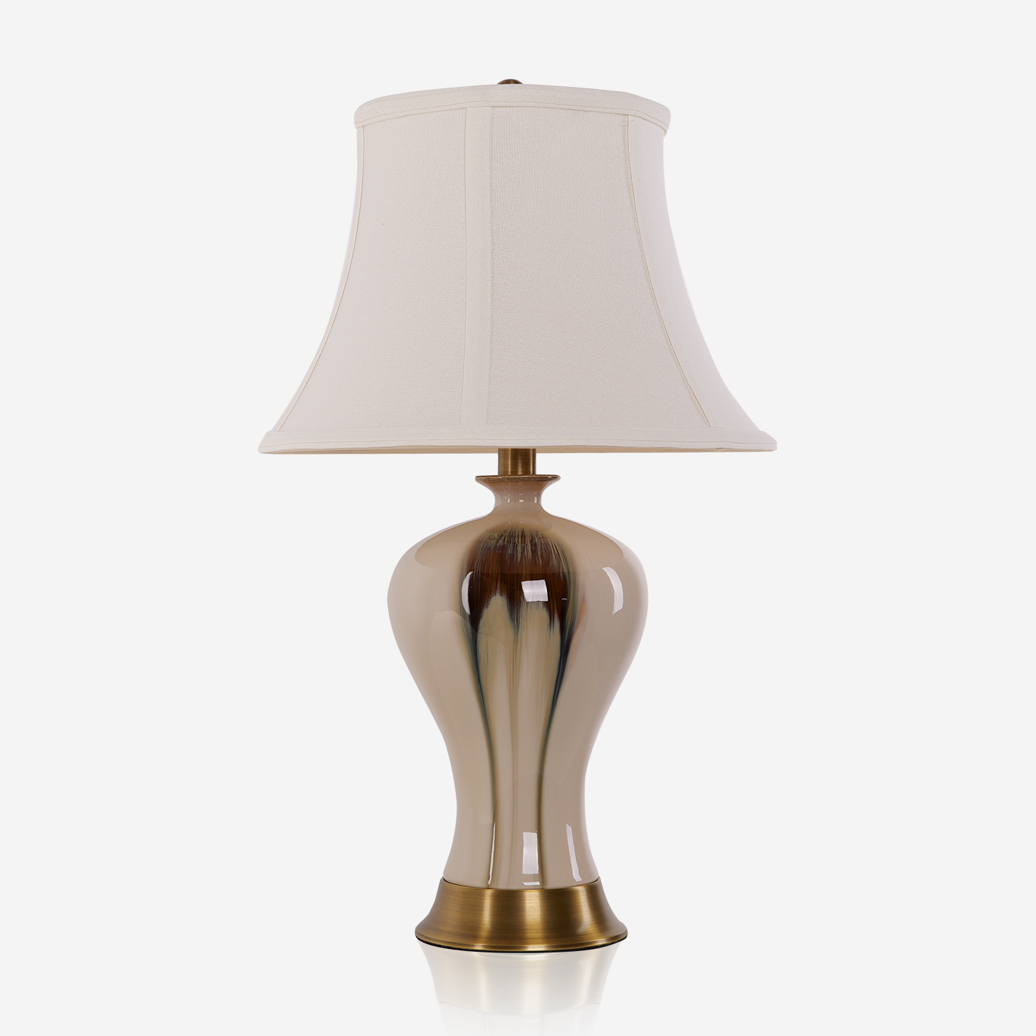 Black Gold Gradient Glazed Ceramic Table Lamp Vase Lamp