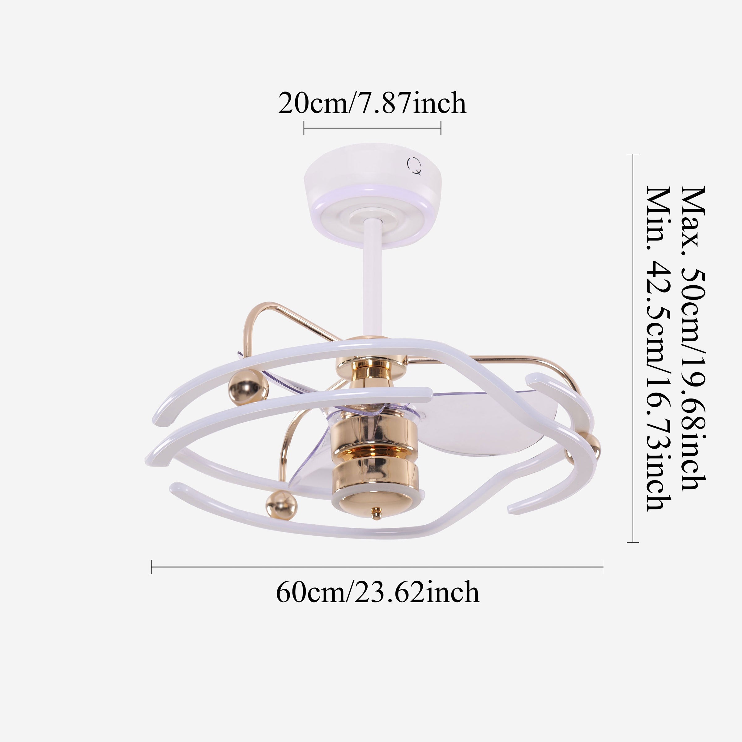 Modern Ceiling Fan with Light, Remote Control – Quiet, Adjustable 6-Speed Fan