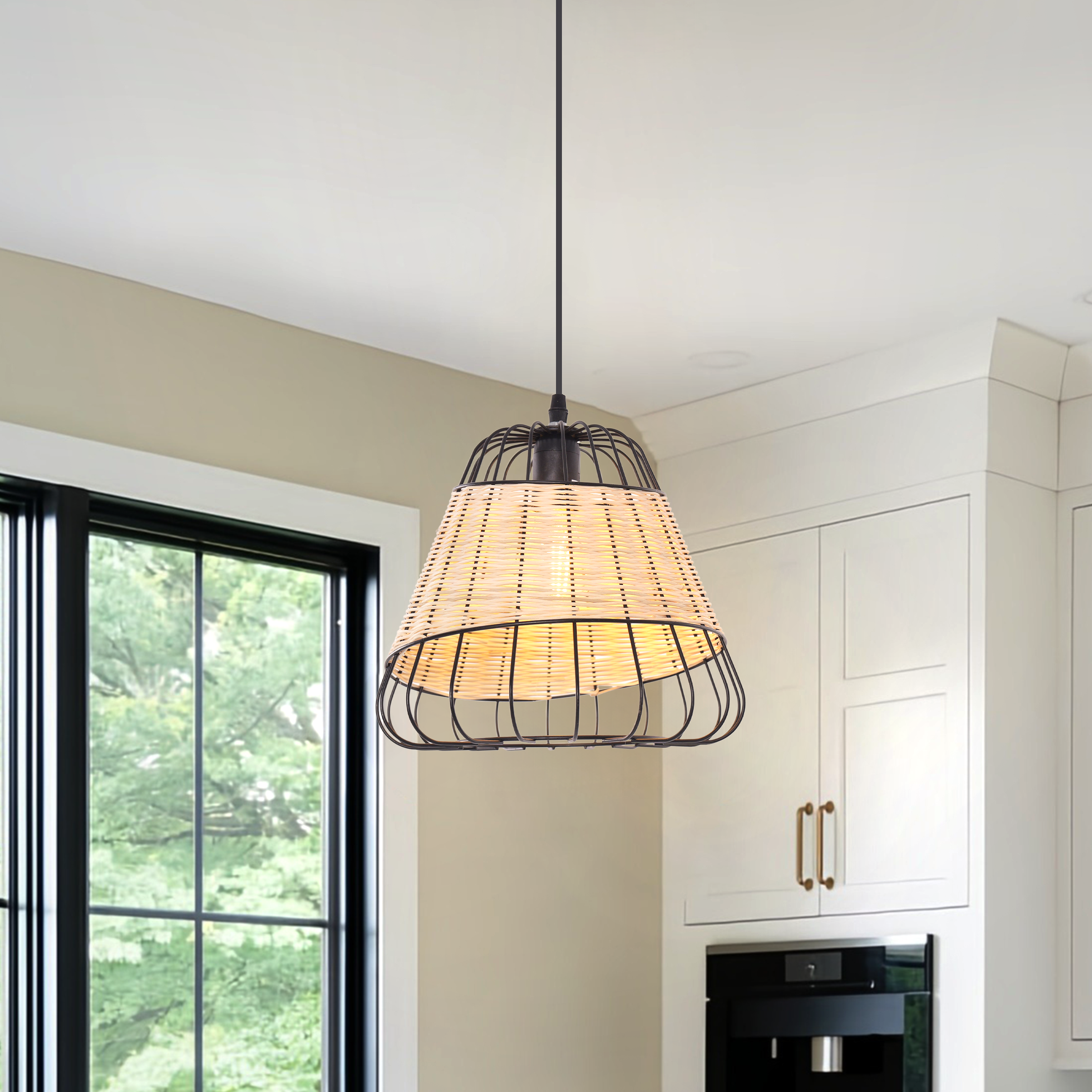 Bell-Shaped Rattan Pendant Light for Timeless Rustic Elegance