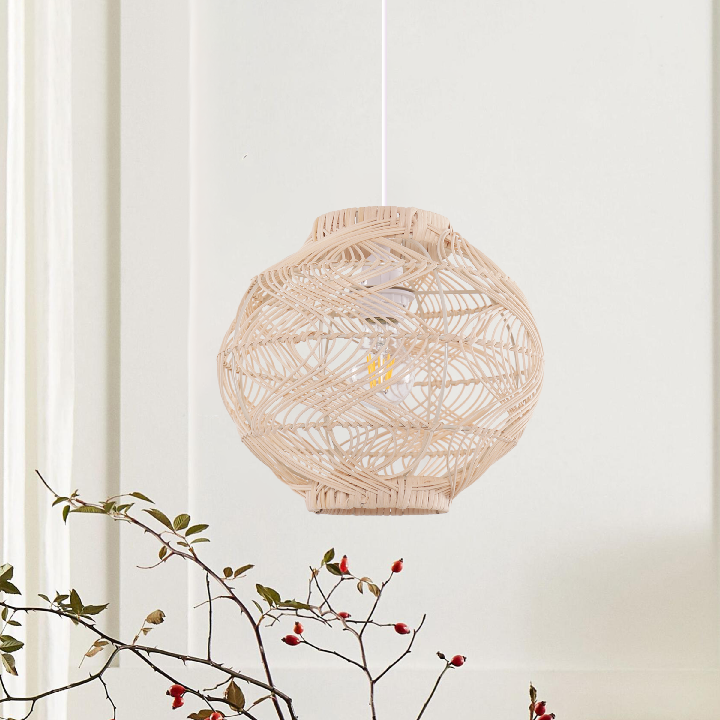 Artisanal Rattan Pendant Light for Warm Interiors