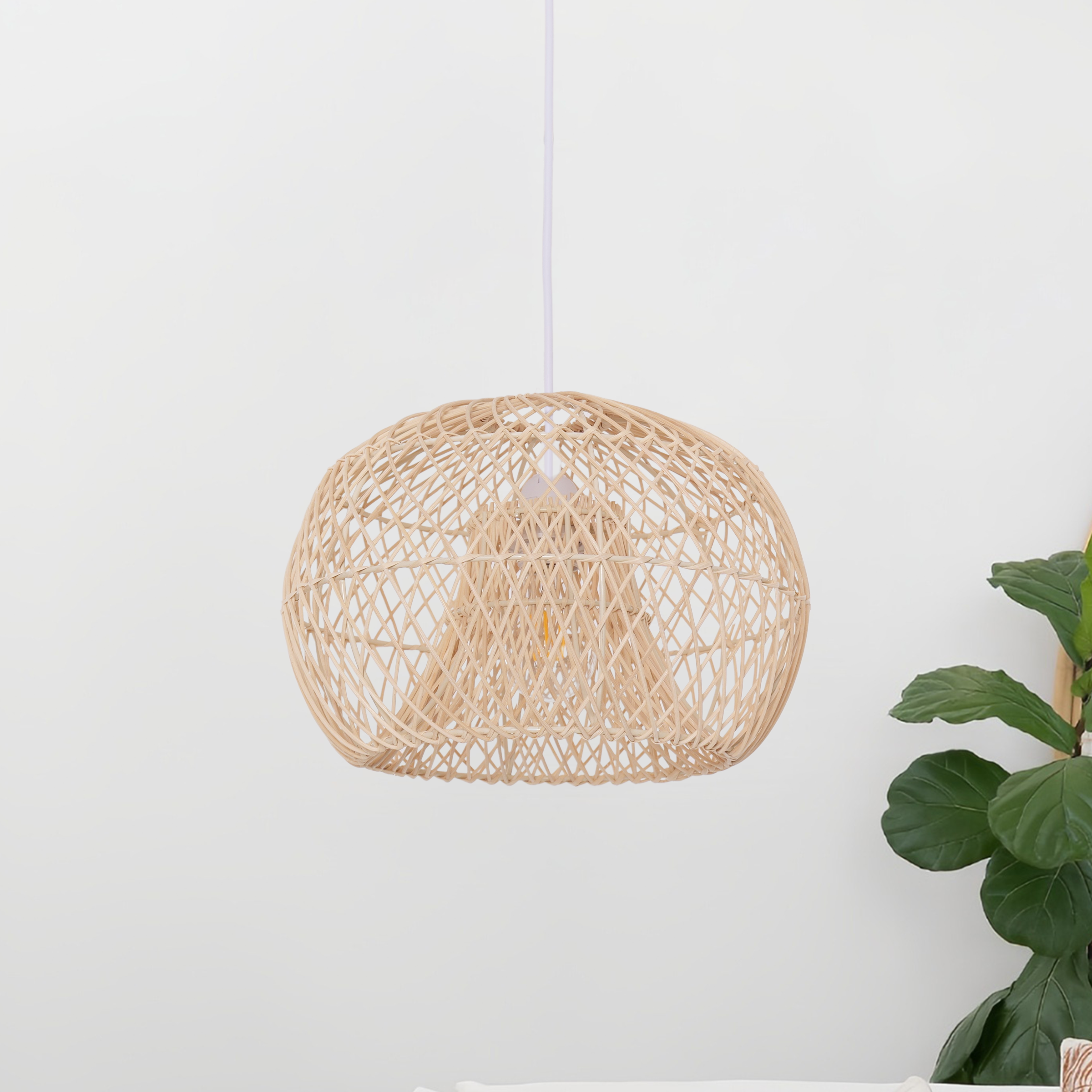 SolNest Boho Rattan Hanging Lamp