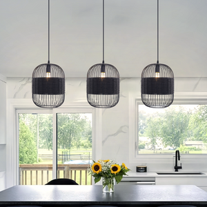 Close-up detail of Glyph-Industrial Black Pendant Light for Kitchen & Dining Room pendant