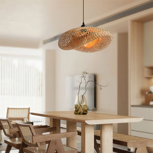 Handmade Bamboo Pendant Light Woven Ceiling Light for Dining Room & pendant light in a dining room