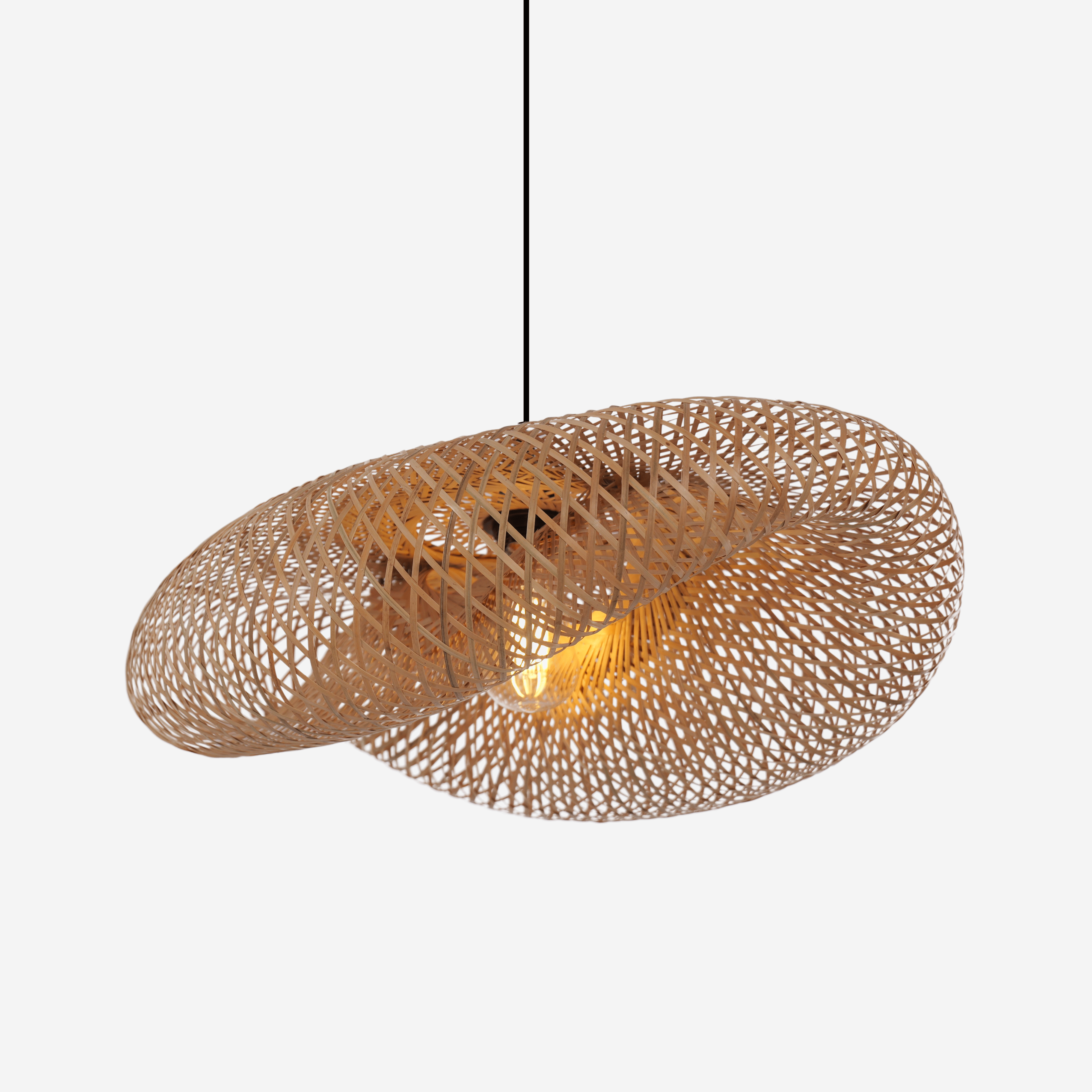Handmade Bamboo Pendant Light Woven Ceiling Light for Dining Room & pendant light on white
