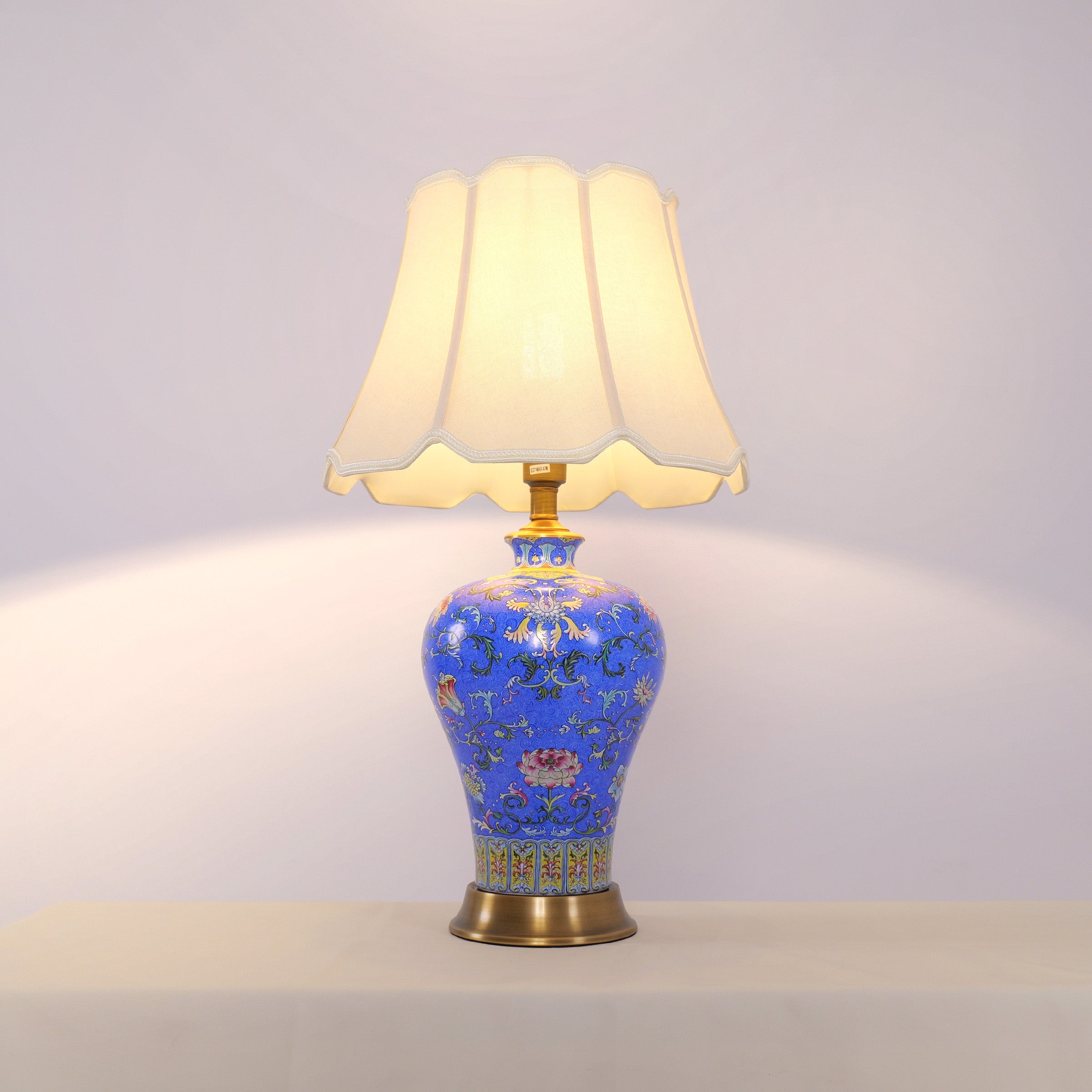Elegant Handcrafted Ceramic Table Lamp Collection with Floral Design