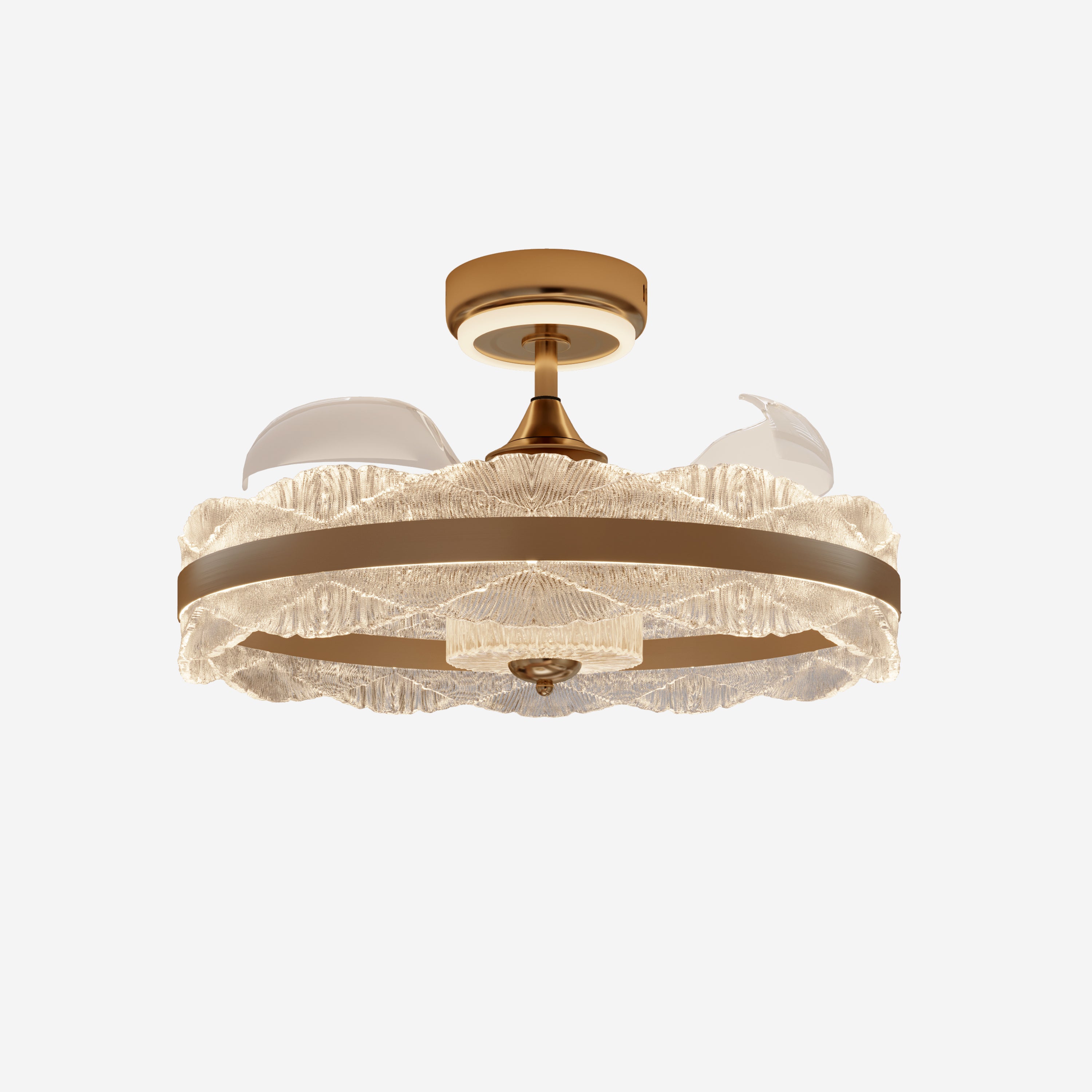 Acrylic Adjustable Colour Temperature Fan Light with Remote & Timer Control