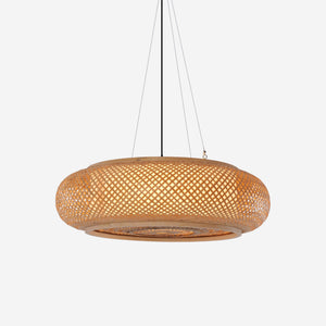 Lutta-Natural Bamboo LED Pendant Light for Kitchen Islands pendant light on white