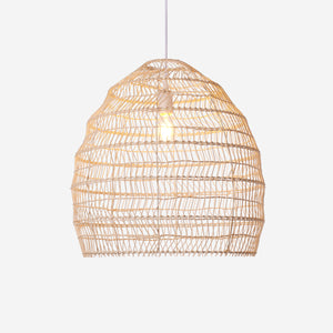 Natural Rattan Pendant Light Handwoven Ceiling Lamp for Kitchen & Dining pendant light on white