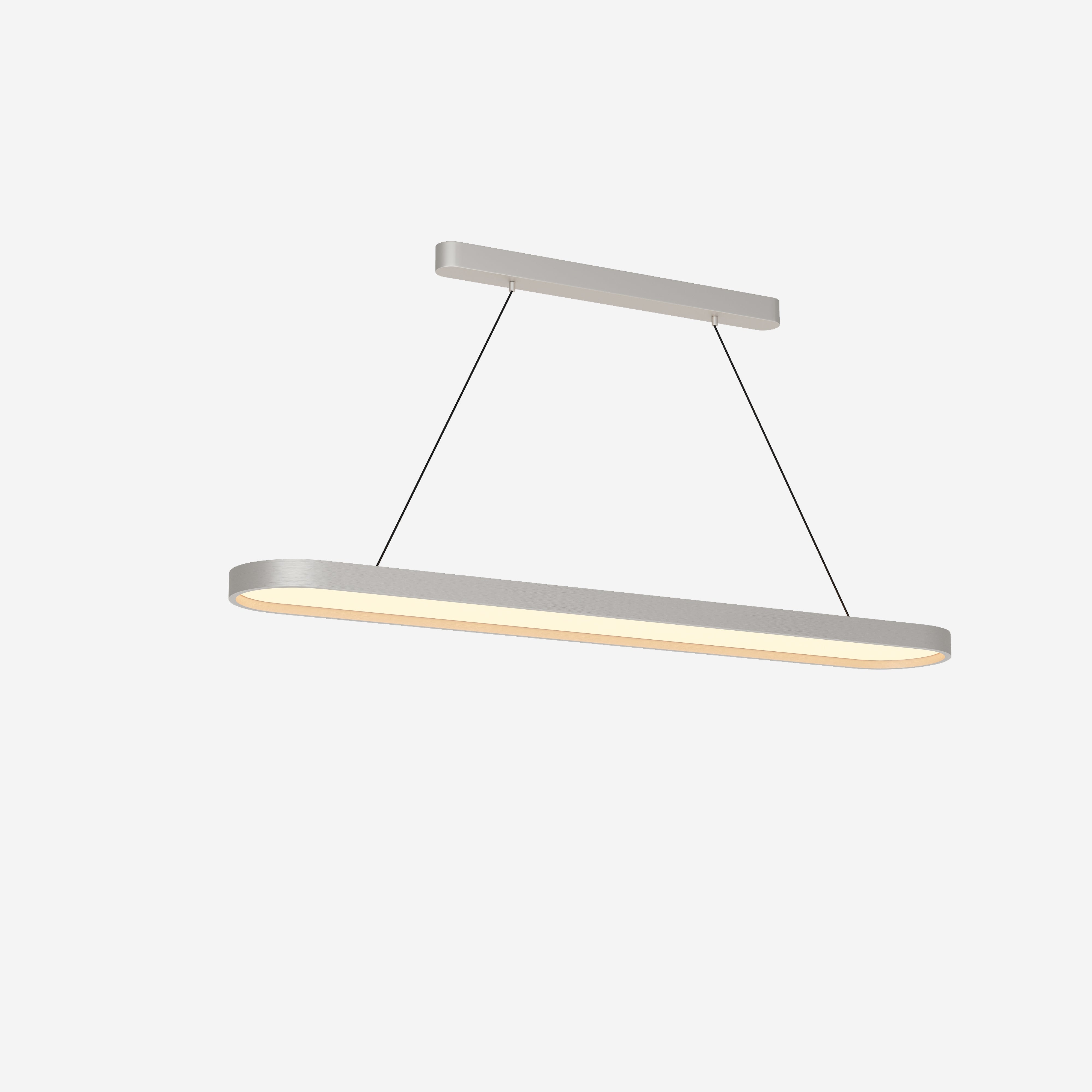 Contemporary Gray-Brown Elliptical Dimmable Pendant Light