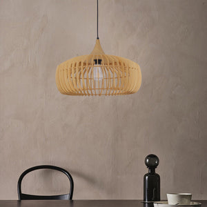 Close-up detail of Rustic Iron Woven Rattan Pendant Light for Dining Room, Reading Corner & pendant