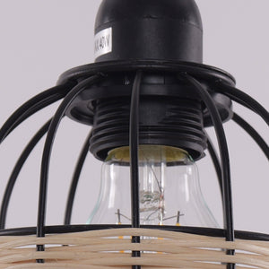 Rustic Iron Woven Rattan Pendant Light for Dining Room, Reading Corner & pendant light in a home interior