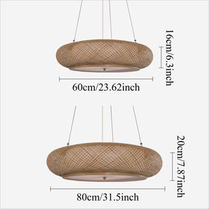 Size chart for Rustic Iron Woven Rattan Pendant Light for Dining Room, Reading Corner & pendant