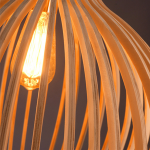 Close-up detail of Shadome-Pendant Lights for Kitchen – Tonka Scandinavian LED Wood Pendant pendant