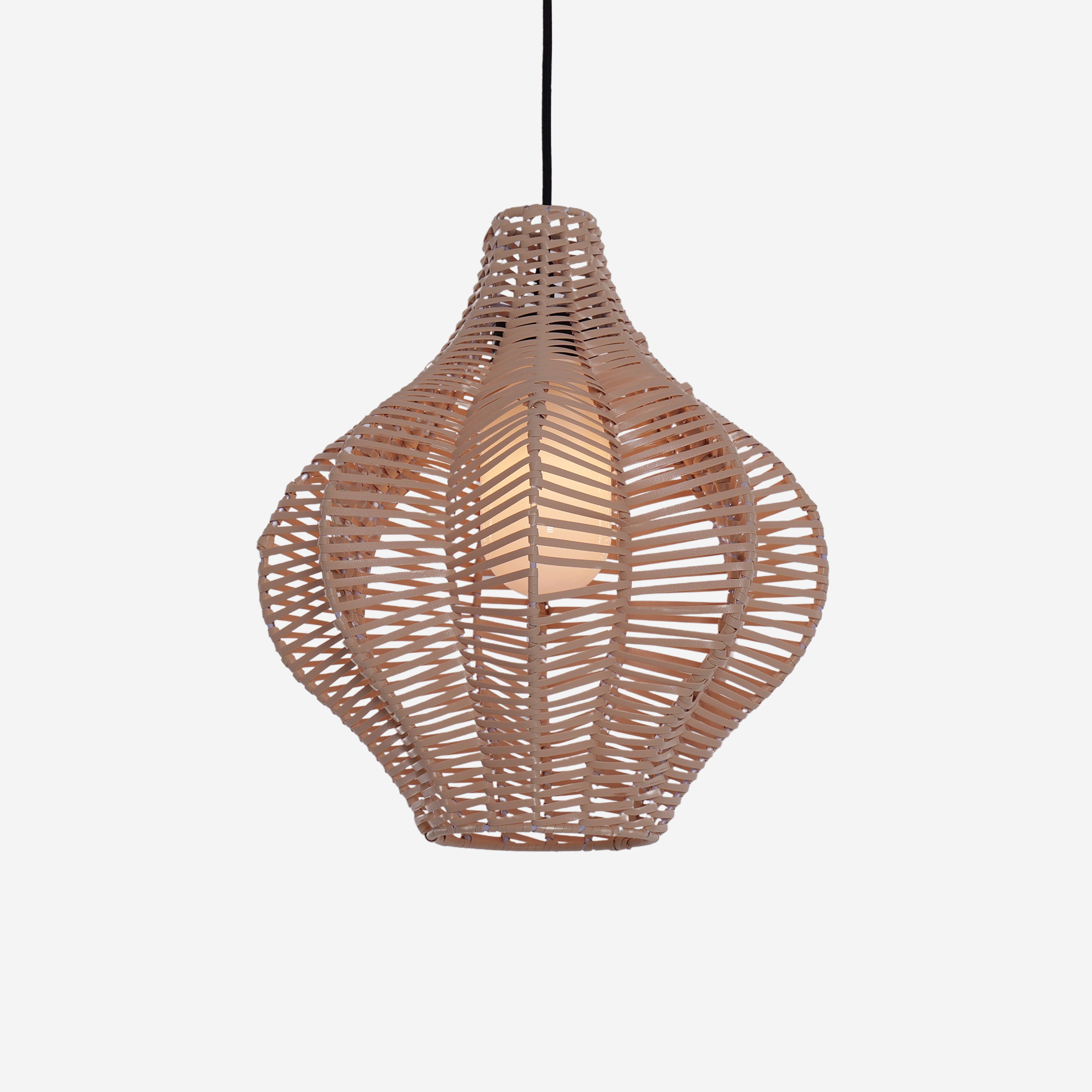 Minimalist Handmade Wooden Rattan Pendant Light – Modern Natural Pendant Light for Dining Room, Study, and Living Spaces