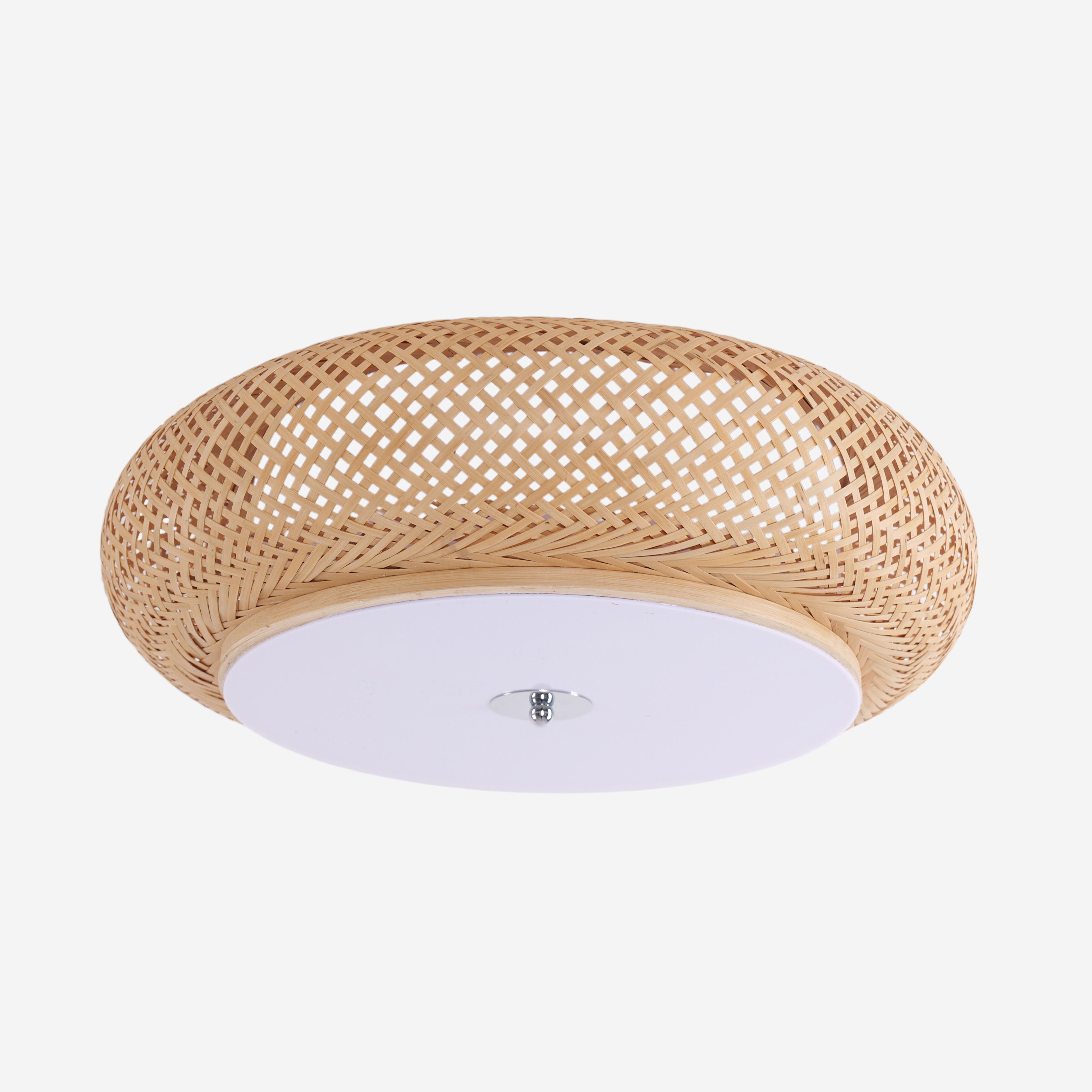 Zen Bamboo Weave Ceiling Light with Antique Charm