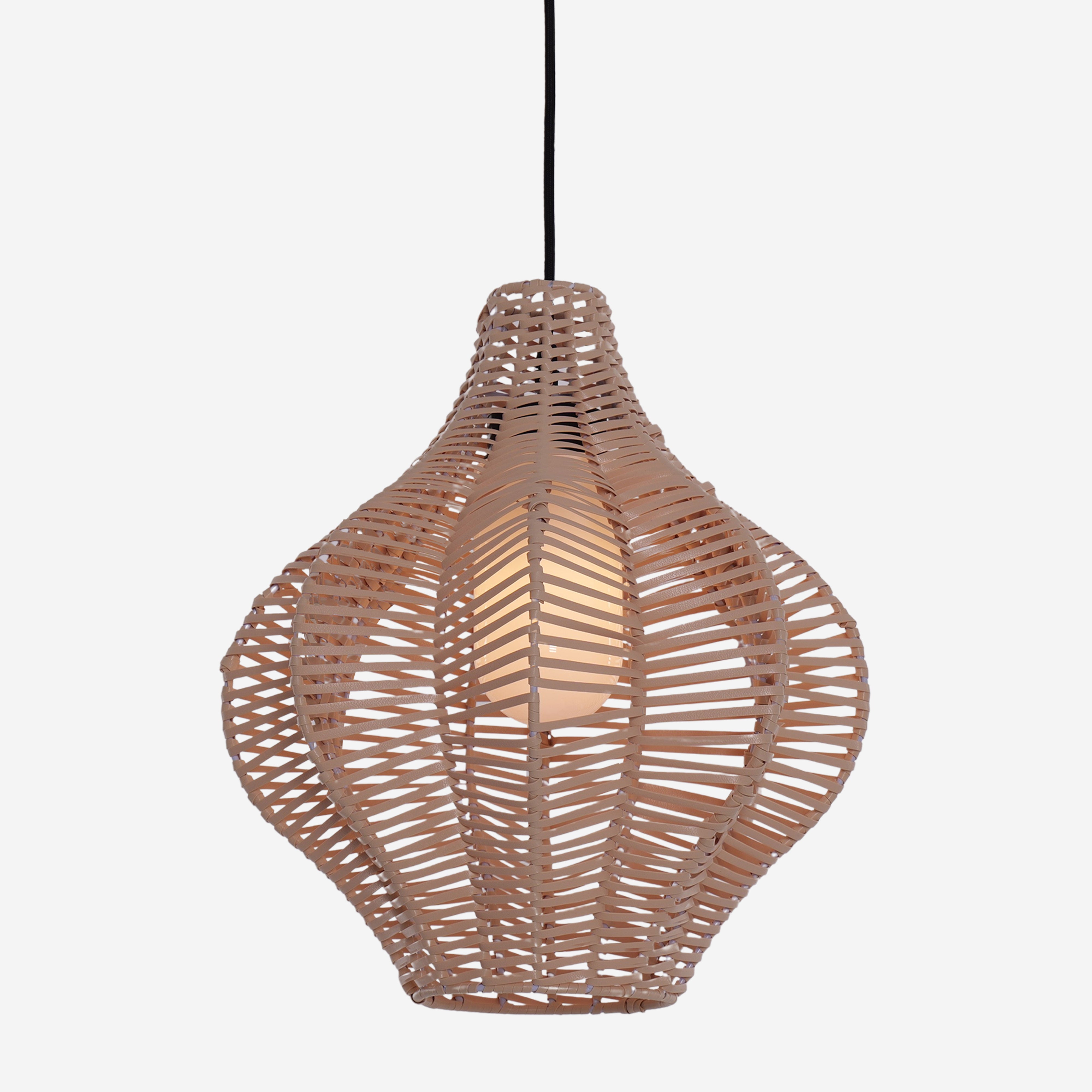 Minimalist Handmade Wooden Rattan Pendant Light